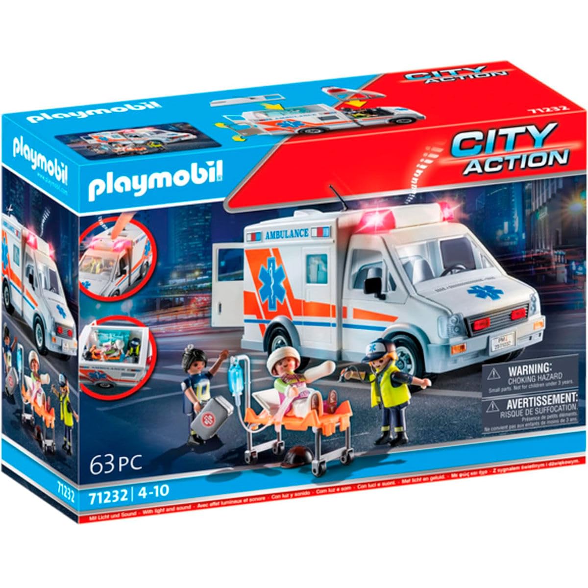 Amazon.co.jp: Playmobil 救急車 アクセサリーとフィギュア3体付き